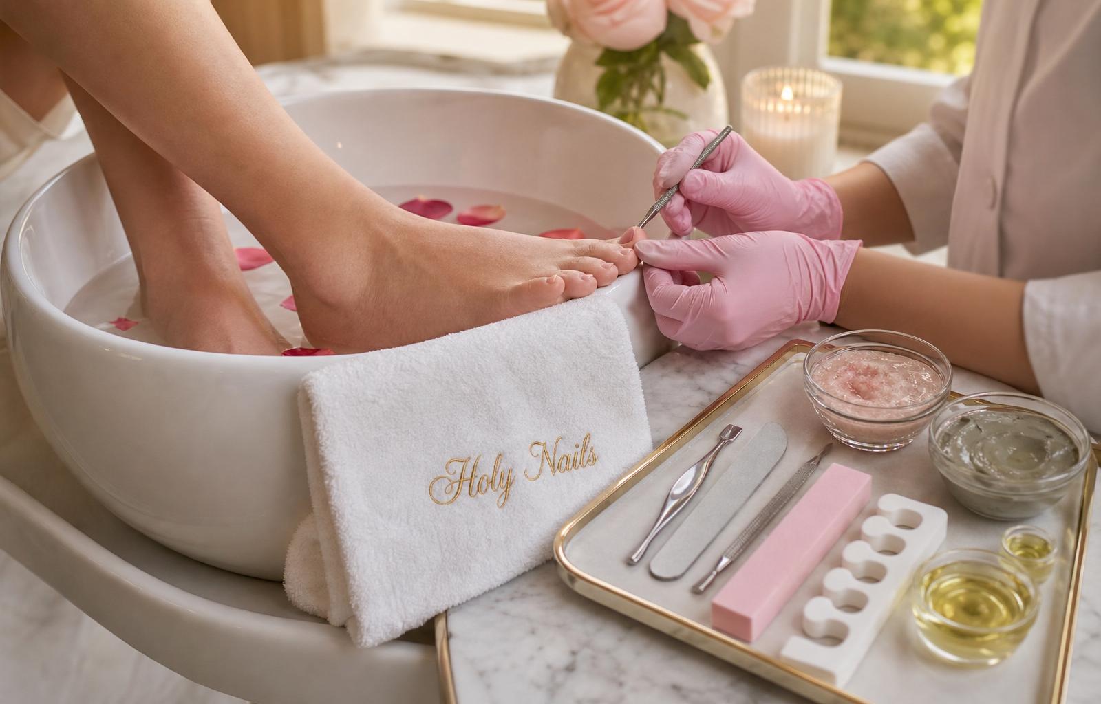 Relaxing spa pedicure in progress at Holy Nails Baner, serving Balewadi and Aundh